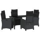 Have Spisebordssæt med pude 5 pcs Sort polyrattan
