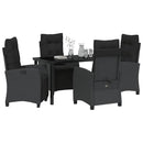 Have Spisebordssæt med pude 5 pcs Sort polyrattan