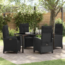 Have Spisebordssæt med pude 5 pcs Sort polyrattan