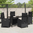 Have Spisebordssæt med pude 5 pcs Sort polyrattan