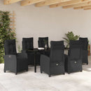 Have Spisebordssæt med pude 7 pcs Sort polyrattan