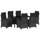 Have Spisebordssæt med pude 7 pcs Sort polyrattan