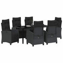 Have Spisebordssæt med pude 7 pcs Sort polyrattan