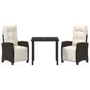Have Spisebordssæt med pude 3 pcs Brun polyrattan