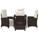 Have Spisebordssæt med pude 5 pcs Brun polyrattan