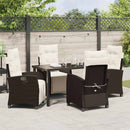 Have Spisebordssæt med pude 5 pcs Brun polyrattan