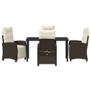 Have Spisebordssæt med pude 5 pcs Brun polyrattan