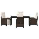 Have Spisebordssæt med pude 5 pcs Brun polyrattan