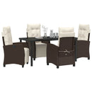 Have Spisebordssæt med pude 5 pcs Brun polyrattan