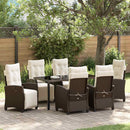 Have Spisebordssæt med pude 7 pcs Brun polyrattan