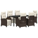 Have Spisebordssæt med pude 7 pcs Brun polyrattan