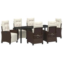 Have Spisebordssæt med pude 7 pcs Brun polyrattan