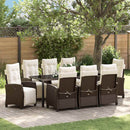 Have Spisebordssæt med pude 9 pcs Brun polyrattan