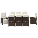 Have Spisebordssæt med pude 9 pcs Brun polyrattan