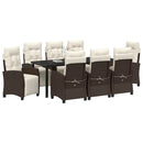 Have Spisebordssæt med pude 9 pcs Brun polyrattan