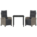 Have Spisebordssæt med pude 3 pcs Grå polyrattan