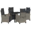 Have Spisebordssæt med pude 5 pcs Grå polyrattan