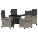 Have Spisebordssæt med pude 5 pcs Grå polyrattan