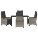 Have Spisebordssæt med pude 5 pcs Grå polyrattan