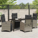 Have Spisebordssæt med pude 5 pcs Grå polyrattan