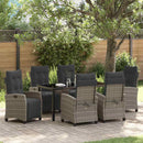 Have Spisebordssæt med pude 7 pcs Grå polyrattan