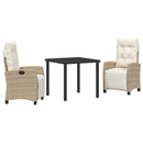 Have Spisebordssæt med pude 3 pcs Beige polyrattan