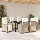 Have Spisebordssæt med pude 7 pcs Beige polyrattan