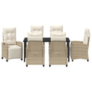 Have Spisebordssæt med pude 7 pcs Beige polyrattan