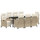 Have Spisebordssæt med pude 9 pcs Beige polyrattan