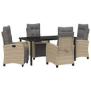 Have Spisebordssæt med pude 5 pcs Beige polyrattan