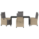 Have Spisebordssæt med pude 5 pcs Beige polyrattan