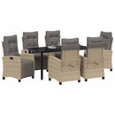 Have Spisebordssæt med pude 7 pcs Beige polyrattan
