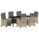 Have Spisebordssæt med pude 7 pcs Beige polyrattan