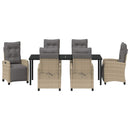 Have Spisebordssæt med pude 7 pcs Beige polyrattan