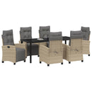 Have Spisebordssæt med pude 7 pcs Beige polyrattan