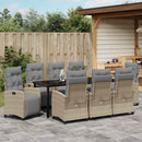 Have Spisebordssæt med pude 9 pcs Beige polyrattan