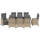 Have Spisebordssæt med pude 9 pcs Beige polyrattan