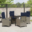 Have Spisebordssæt med pude 5 pcs Grå polyrattan