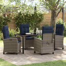 Have Spisebordssæt med pude 5 pcs Grå polyrattan