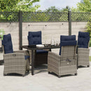 Have Spisebordssæt med pude 5 pcs Grå polyrattan