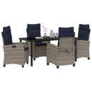 Have Spisebordssæt med pude 5 pcs Grå polyrattan