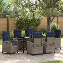 Have Spisebordssæt med pude 7 pcs Grå polyrattan