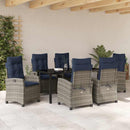 Have Spisebordssæt med pude 7 pcs Grå polyrattan