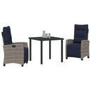 Have Spisebordssæt med pude 3 pcs Grå polyrattan