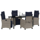 Have Spisebordssæt med pude 5 pcs Grå polyrattan