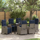 Have Spisebordssæt med pude 7 pcs Grå polyrattan