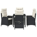 Have Spisebordssæt med pude 5 pcs Sort polyrattan