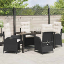 Have Spisebordssæt med pude 5 pcs Sort polyrattan