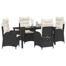 Have Spisebordssæt med pude 5 pcs Sort polyrattan