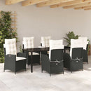 Have Spisebordssæt med pude 7 pcs Sort polyrattan